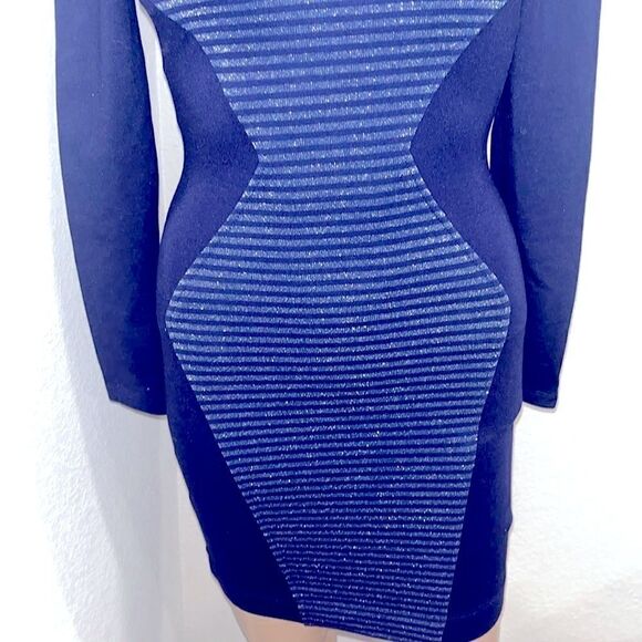 Vintage French connection navy blue striped mini dress - Picture 3 of 9